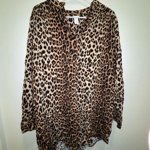 Never Worn button down Cheetah shirt dress
